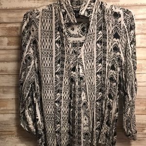 Black and White Hi Low Blouse